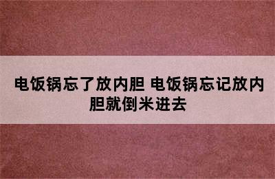 电饭锅忘了放内胆 电饭锅忘记放内胆就倒米进去